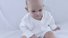 Load and play video in Gallery viewer, Long Sleeve Shorts White Every Day Romper